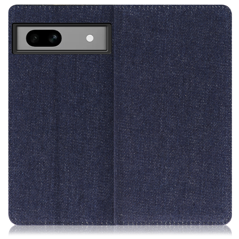 [ LOOF DENIM ] Google Pixel 7a googlepixel7a pixel7a スマホケース ケース カバー 手帳型ケース カード収納 マグネット付き デニム ベルトなし [ Google Pixel 7a / ブルー ]