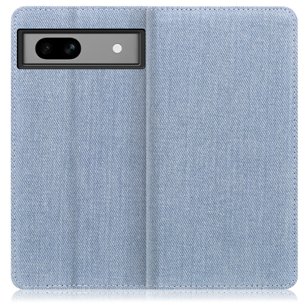 [ LOOF DENIM ] Google Pixel 7a googlepixel7a pixel7a スマホケース ケース カバー 手帳型ケース カード収納 マグネット付き デニム ベルトなし [ Google Pixel 7a / ライトブルー ]