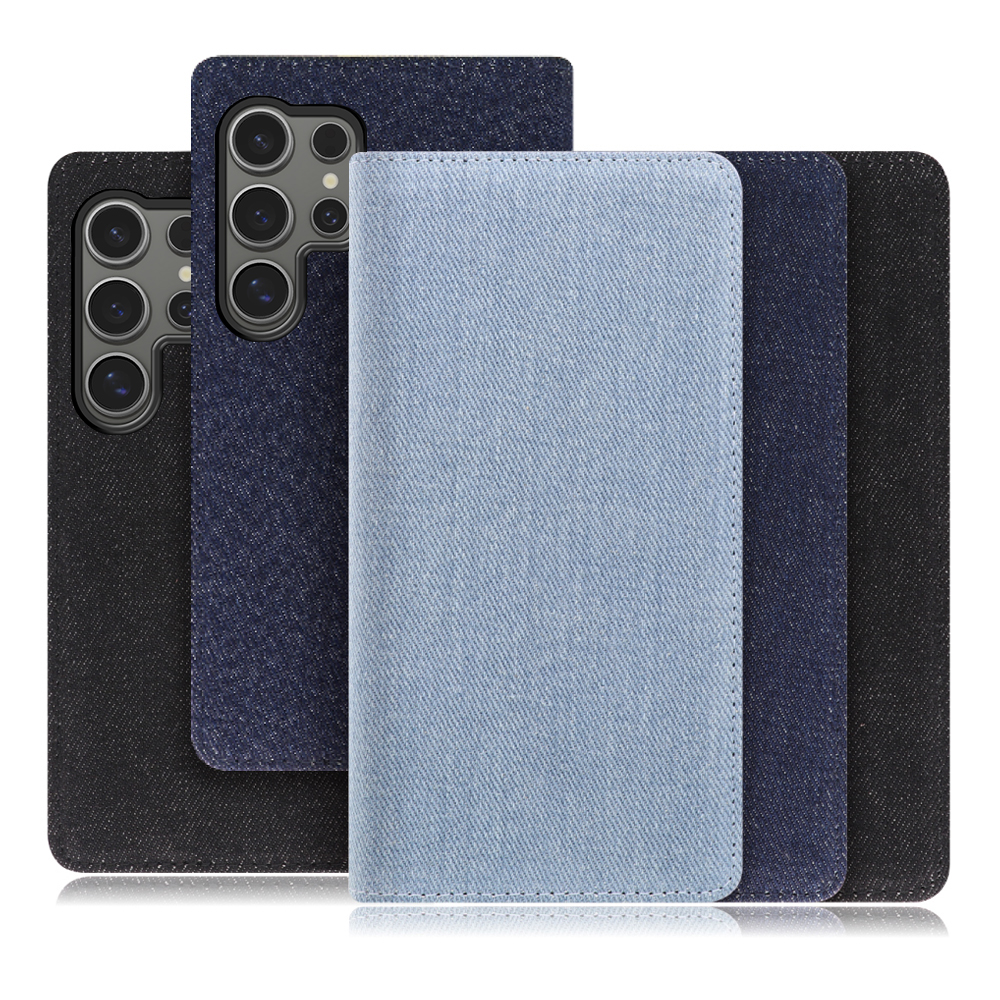 [ LOOF DENIM ] Galaxy S24 Ultra s24ultra スマホケース ケース カバー 手帳型ケース カード収納 マグネット付き デニム ベルトなし [ Galaxy S24 Ultra ]