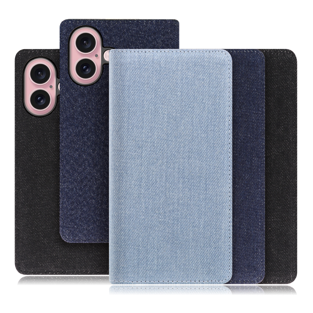 [ LOOF DENIM ] iPhone 16 iPhone16 アイフォン16 iPhone 16 アイフォン 16 スマホケース ケース カバー 手帳型ケース カード収納 マグネット付き デニム ベルトなし [ iPhone 16 ]