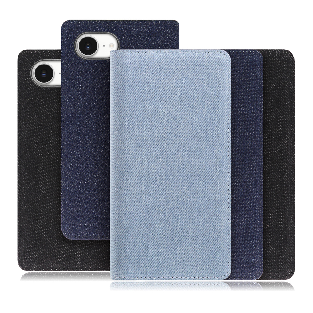 [ LOOF DENIM ] iPhone 16e  スマホケース ケース カバー 手帳型ケース カード収納 マグネット付き デニム ベルトなし [ iPhone 16e ]