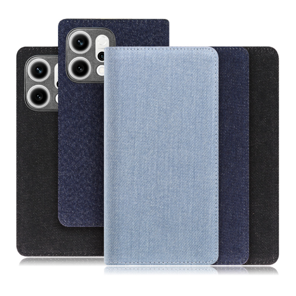 [ LOOF DENIM ] OPPO Reno14 5G  スマホケース ケース カバー 手帳型ケース カード収納 マグネット付き デニム ベルトなし [ OPPO Reno14 5G ]