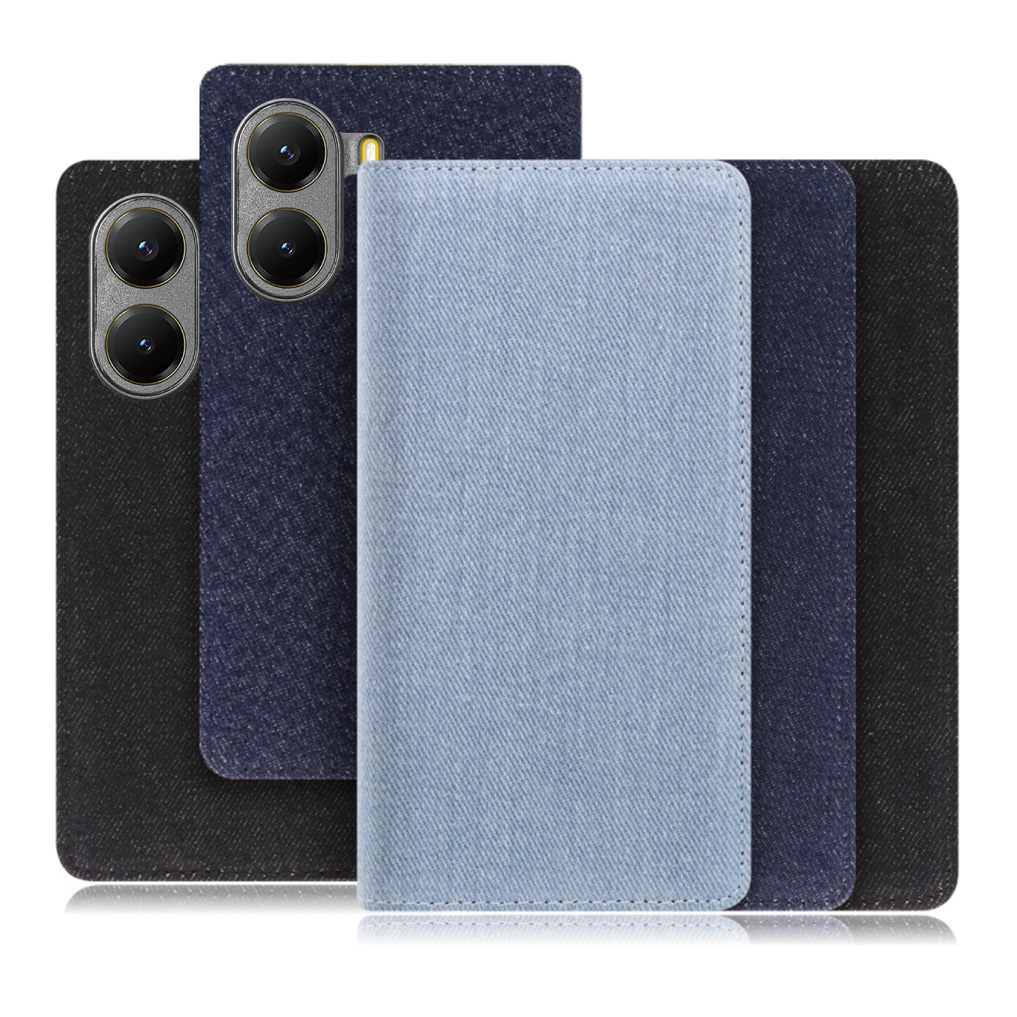 [ LOOF DENIM ] POCO X7 Pro Xiaomi スマホケース ケース カバー 手帳型ケース カード収納 マグネット付き デニム ベルトなし [ POCO X7 Pro ]