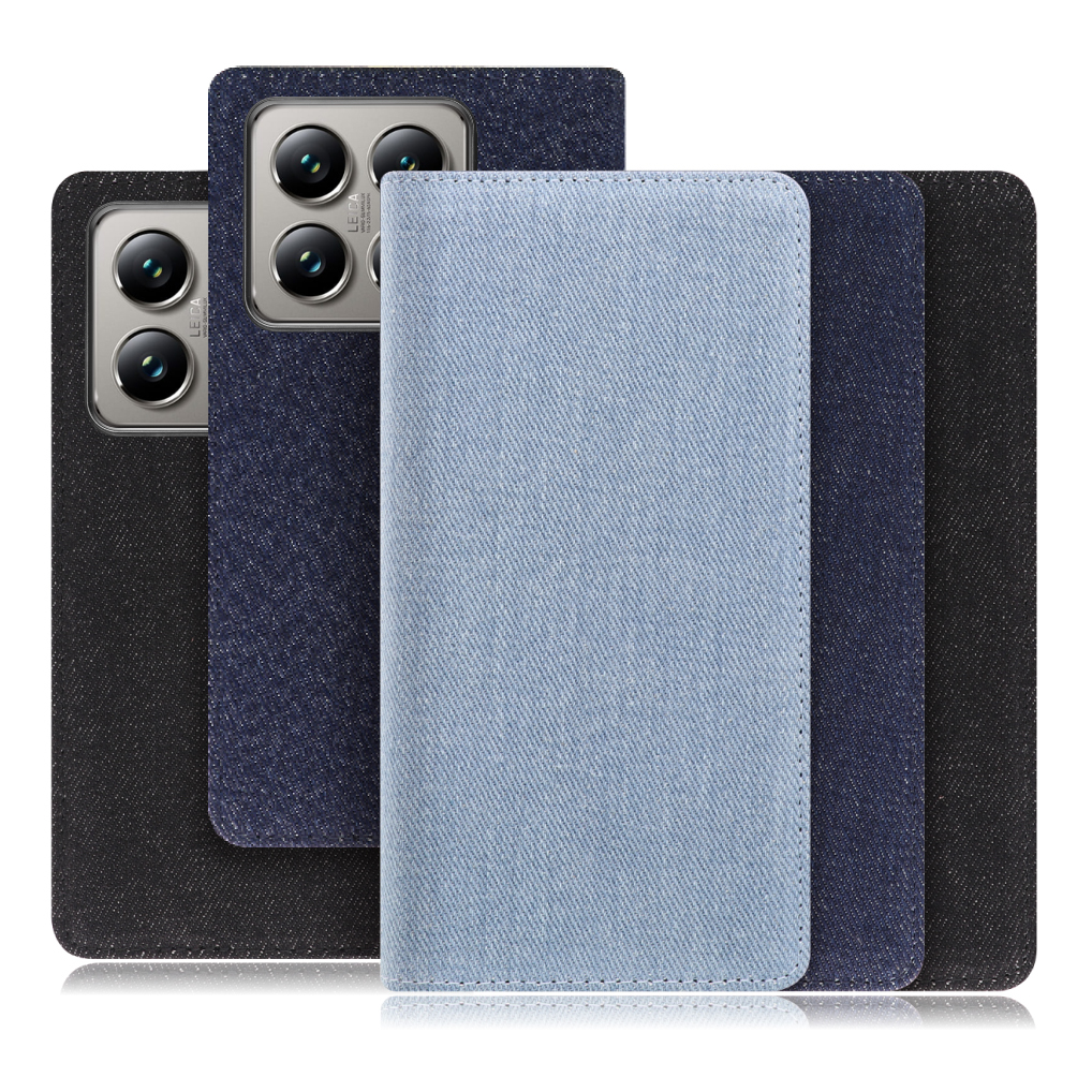 [ LOOF DENIM ] Xiaomi 14T Pro  14TPro スマホケース ケース カバー 手帳型ケース カード収納 マグネット付き デニム ベルトなし [ Xiaomi 14T Pro  ]