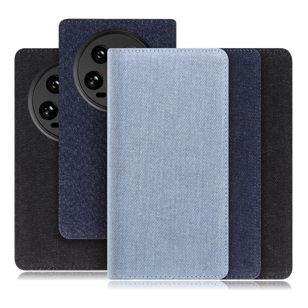 [ LOOF DENIM ] Xiaomi 14 Ultra  スマホケース ケース カバー 手帳型ケース カード収納 マグネット付き デニム ベルトなし [ Xiaomi 14 Ultra ]