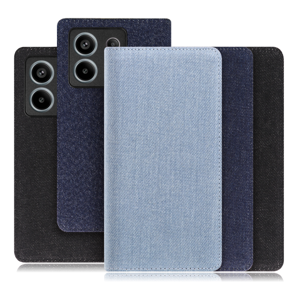 [ LOOF DENIM ] Redmi Note 13 Pro 5G  スマホケース ケース カバー 手帳型ケース カード収納 マグネット付き デニム ベルトなし [ Redmi Note 13 Pro 5G ]
