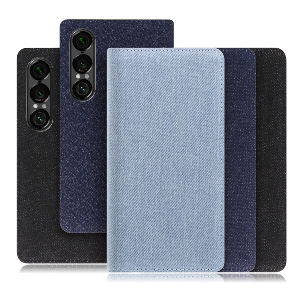 [ LOOF DENIM ] Xperia 1 VII SO-51F スマホケース ケース カバー 手帳型ケース カード収納 マグネット付き デニム ベルトなし [ Xperia 1 VII ]