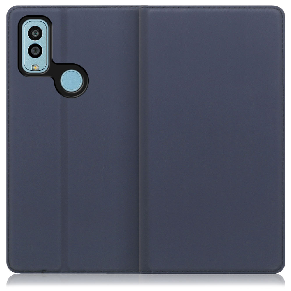 [ LOOF SKIN SLIM ] Android One S10 / S10-KC androidones10 androidone スマホケース ケース カバー 手帳型ケース カード収納 マグネット付き ベルトなし [ Android One S10 / ネイビー ]