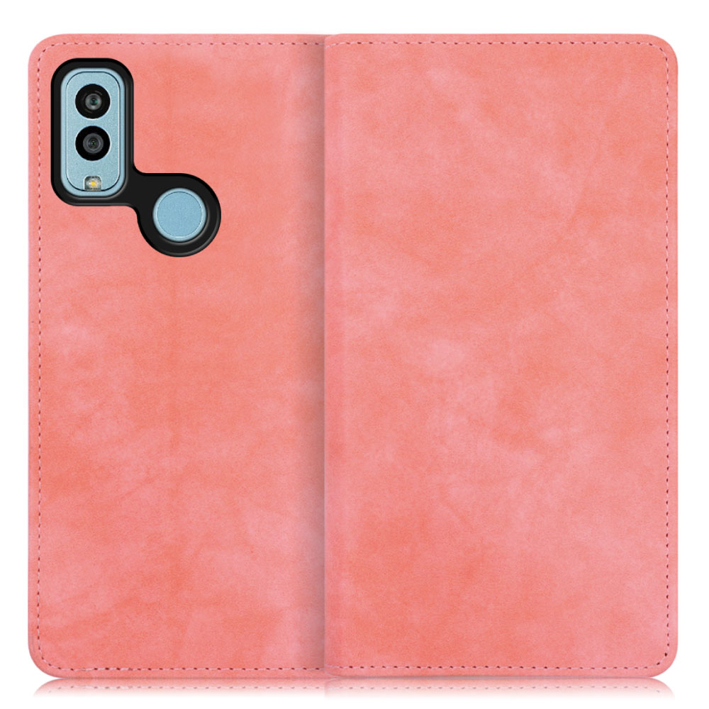 [ LOOF VINTAGE ] Android One S10 / S10-KC androidones10 androidone スマホケース ケース カバー 手帳型ケース カード収納 マグネット付き ベルトなし [ Android One S10 / ピンク ]