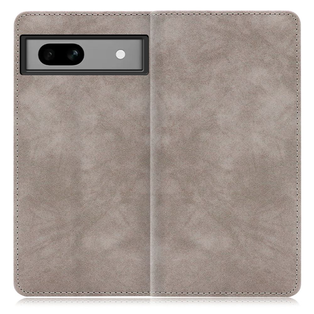[ LOOF VINTAGE ] Google Pixel 7a googlepixel7a pixel7a スマホケース ケース カバー 手帳型ケース カード収納 マグネット付き ベルトなし [ Google Pixel 7a / グレー ]