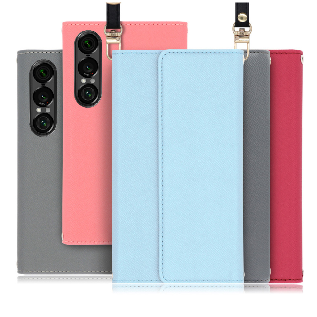 [ LOOF STRAP ] Xperia 1 VII SO-51F スマホケース ケース カバー ショルダー スマホショルダー ストラップ 肩掛け 首掛け 手帳型ケース カード収納 マグネット付き [ Xperia 1 VII ]