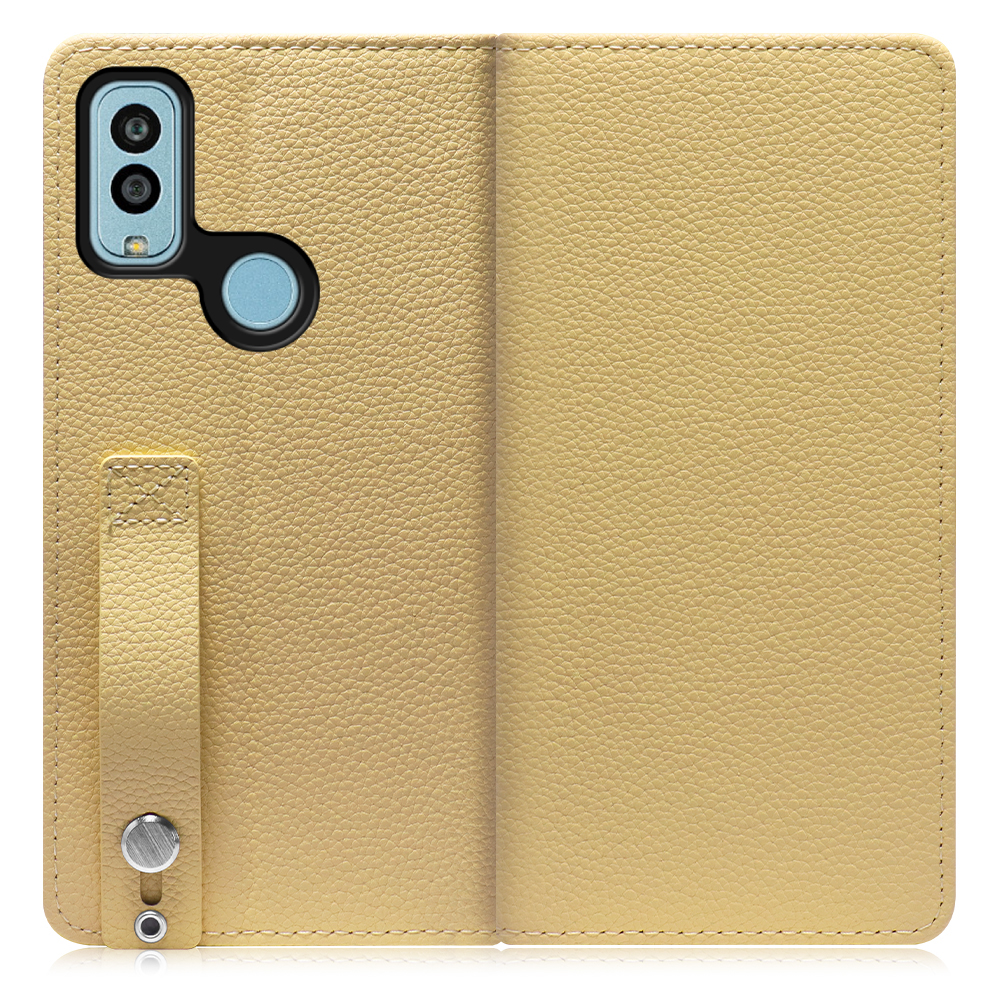 [ LOOF HOLD ] Android One S10 / S10-KC androidones10 androidone スマホケース ケース カバー 手帳型ケース 背面ベルト カード収納 本革 マグネットなし [ Android One S10 / ジャスミンイエロー ]