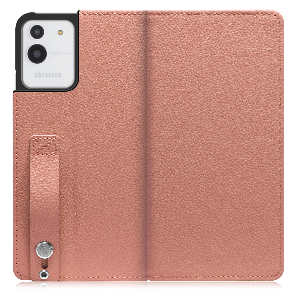 [ LOOF HOLD ] aiwa phone B-2 JA3-SMP0602-D / JA2-SMP0601 アイワ スマホ スマートフォン スマホケース ケース カバー 手帳型ケース 背面ベルト カード収納 本革 マグネットなし [ aiwa phone B-2 / JA2-SMP0601 / フラミンゴ ]