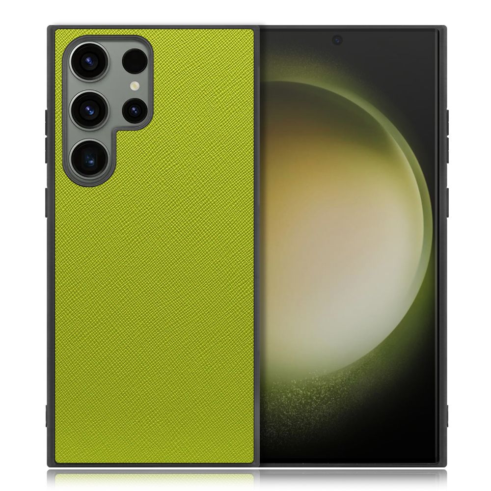 [ LOOF CASUAL-SHELL ] Galaxy S23 Ultra s23ultra スマホケース 背面 ケース カバー ハードケース ストラップホール [ Galaxy S23 Ultra / ライムグリーン ]