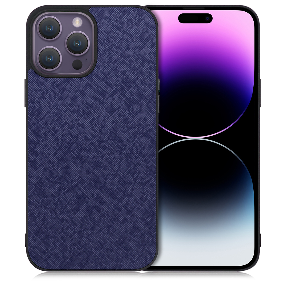 LOOF CASUAL-SHELL Series iPhone 14 Pro Max 用 [ネイビー] 薄い 軽量 背面 ケース カバー シンプル スマホケース スマホカバー
