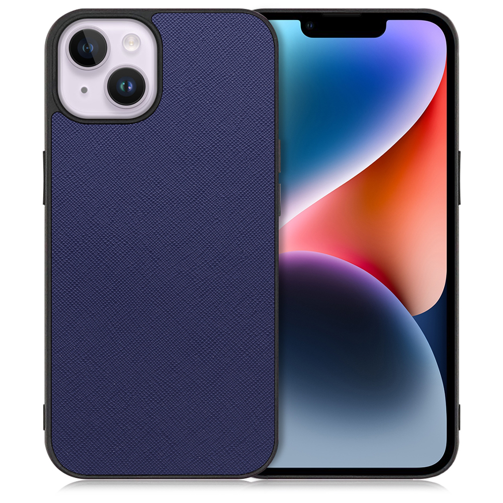 LOOF CASUAL-SHELL Series iPhone 14 Plus 用 [ネイビー] 薄い 軽量 背面 ケース カバー シンプル スマホケース スマホカバー