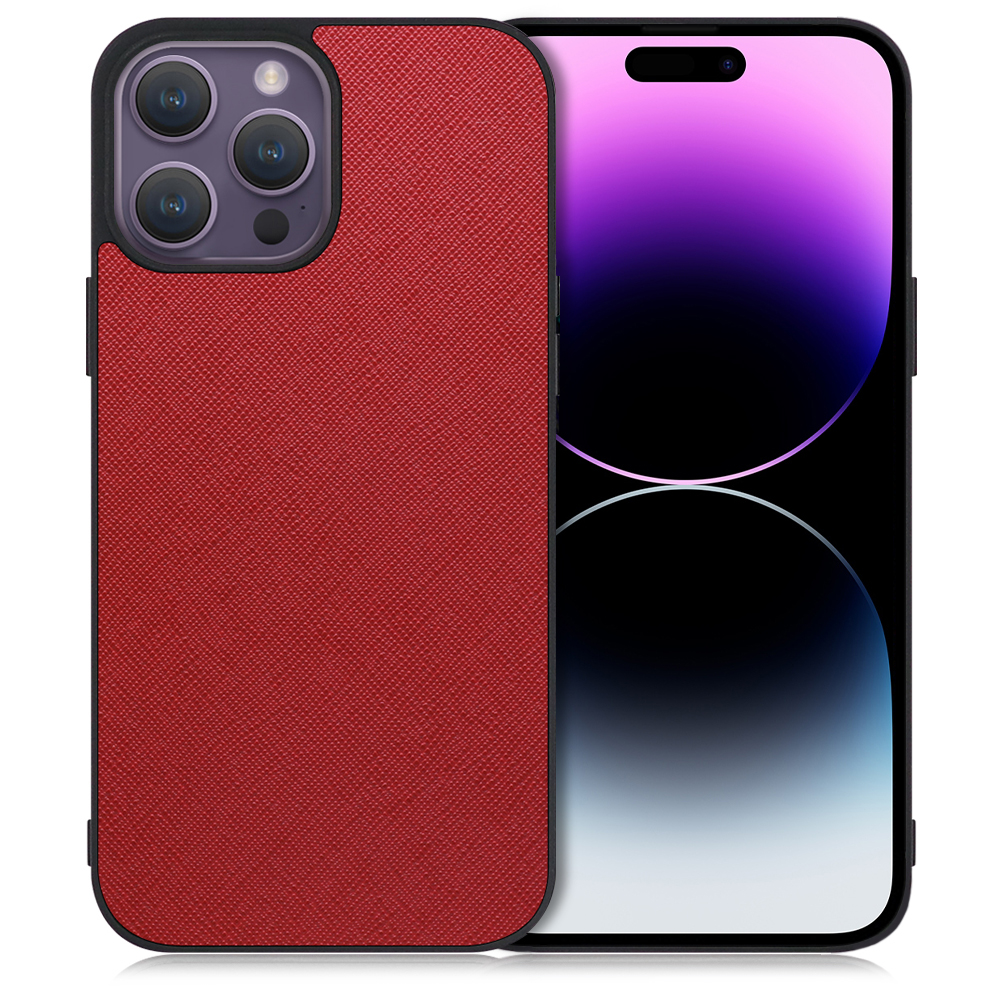 LOOF CASUAL-SHELL Series iPhone 14 Pro Max 用 [レッド] 薄い 軽量 背面 ケース カバー シンプル スマホケース スマホカバー