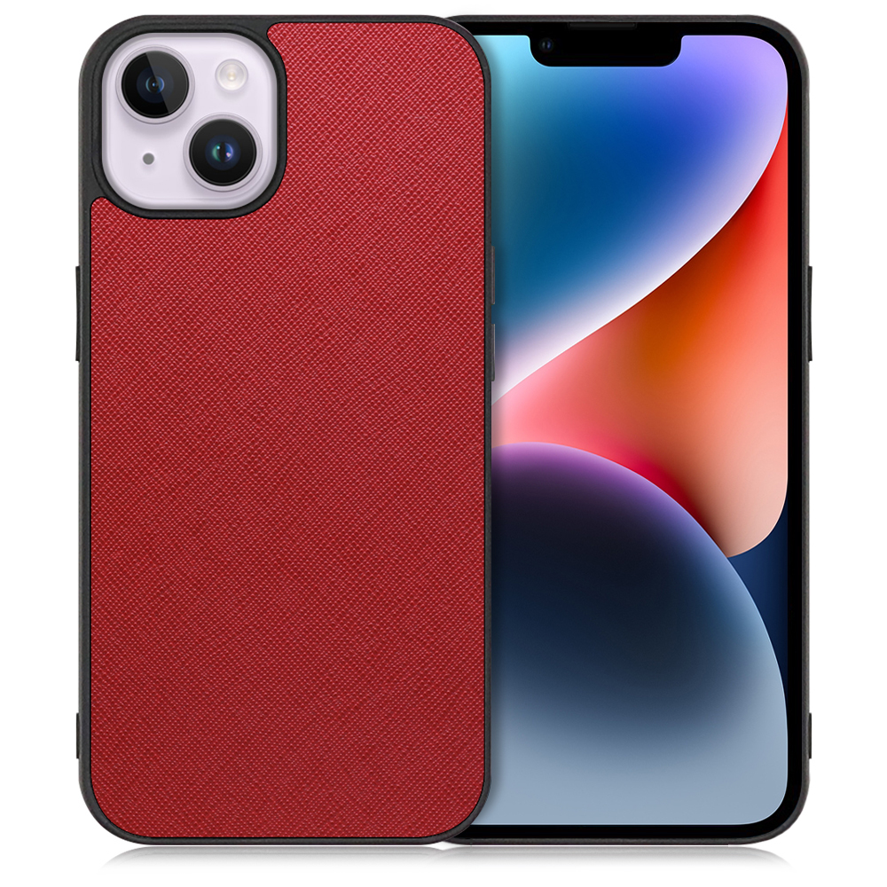 LOOF CASUAL-SHELL Series iPhone 14 Plus 用 [レッド] 薄い 軽量 背面 ケース カバー シンプル スマホケース スマホカバー