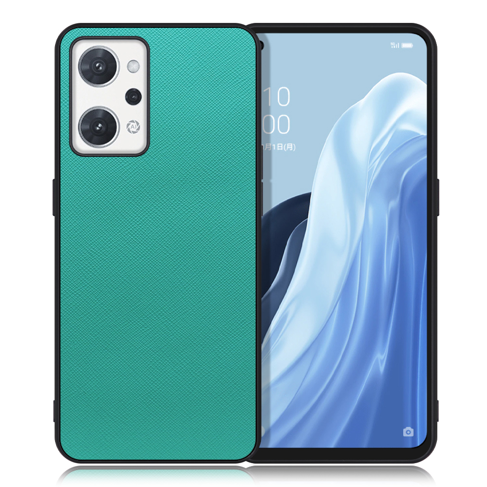 [ LOOF CASUAL-SHELL ] OPPO Reno7 A / Reno9 A OPG04 / CPH2523 スマホケース 背面 ケース カバー ハードケース ストラップホール [ OPPO Reno7 A / Reno9 A OPG04 / CPH2523 / ターコイズ ]
