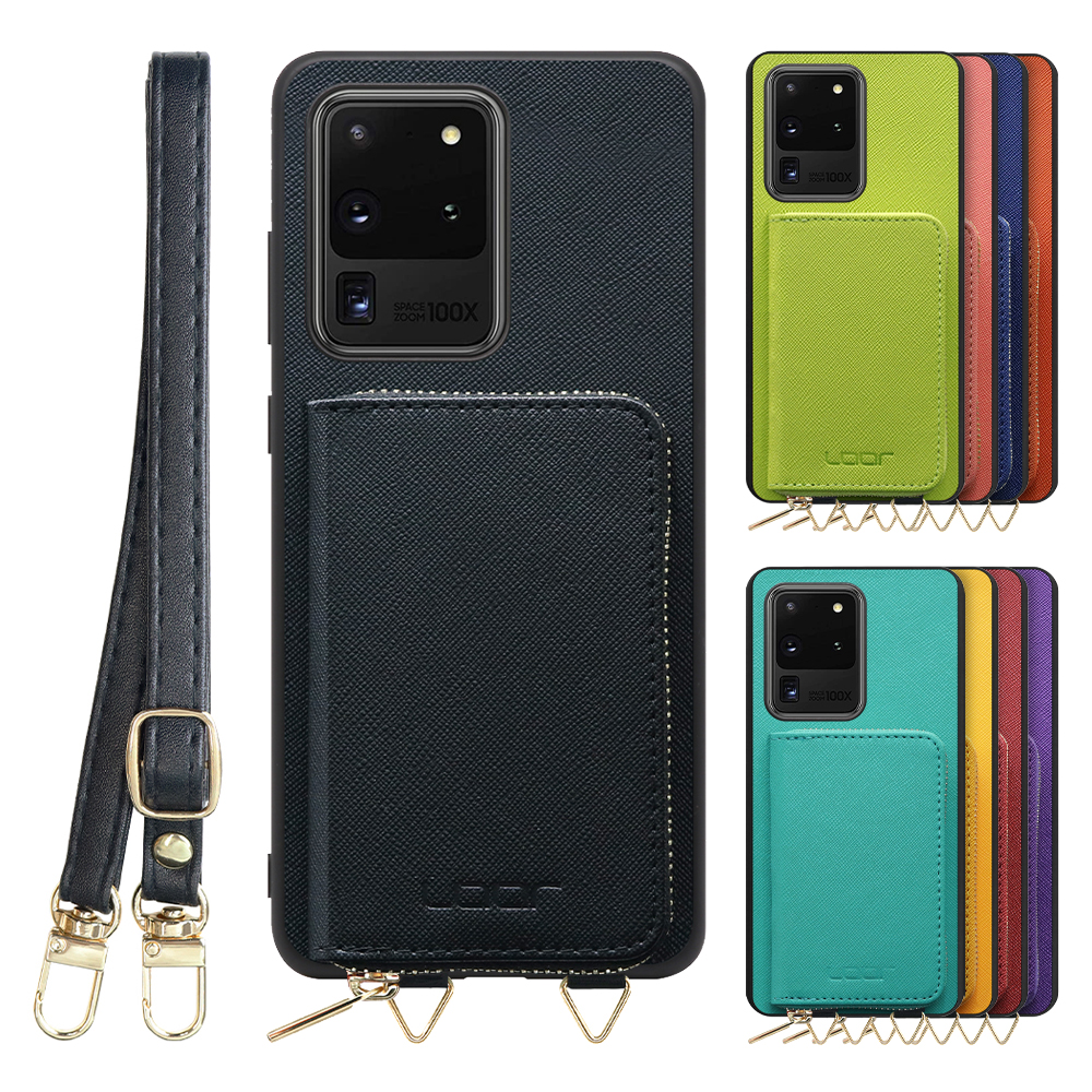 [ LOOF CASUAL-SHELL POUCH ] Galaxy S20 Ultra s20ultra ケース ショルダー スマホショルダー 背面 収納 ポーチ付き カバー スマホケース ストラップ レザー [ Galaxy S20 Ultra 5G ]