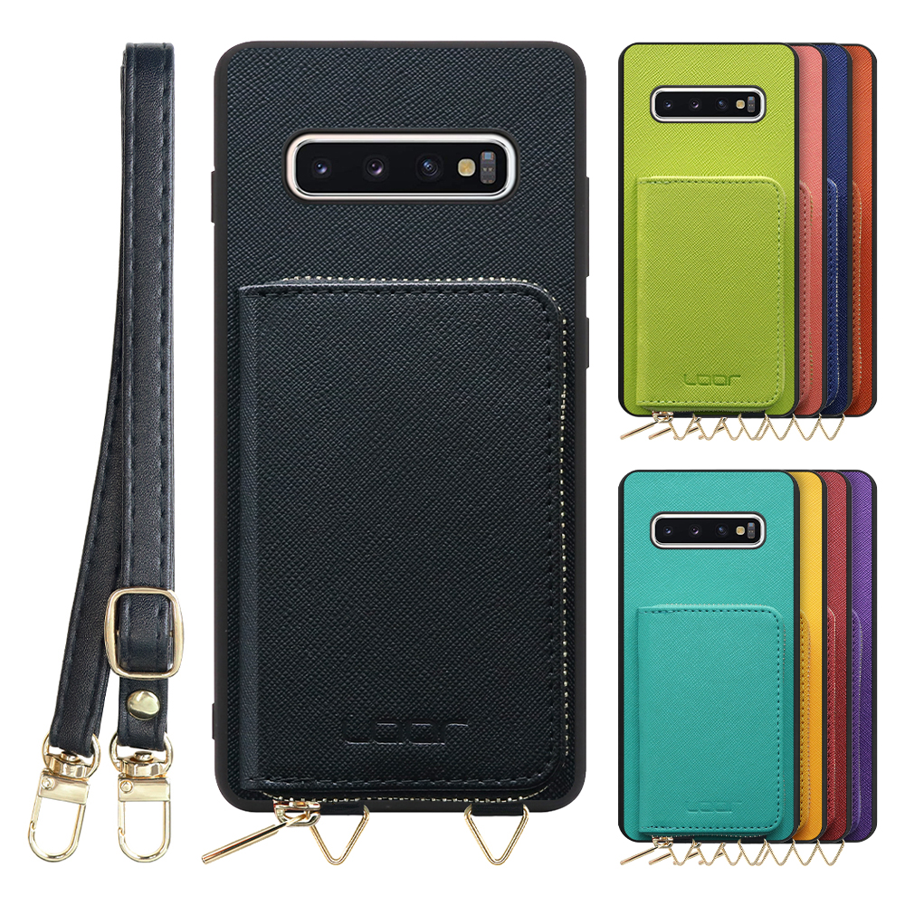 [ LOOF CASUAL-SHELL POUCH ] Galaxy S10+ / SC-04L / SCV42 s10plus s10 plus ケース ショルダー スマホショルダー 背面 収納 ポーチ付き カバー スマホケース ストラップ レザー [ Galaxy S10+ ]