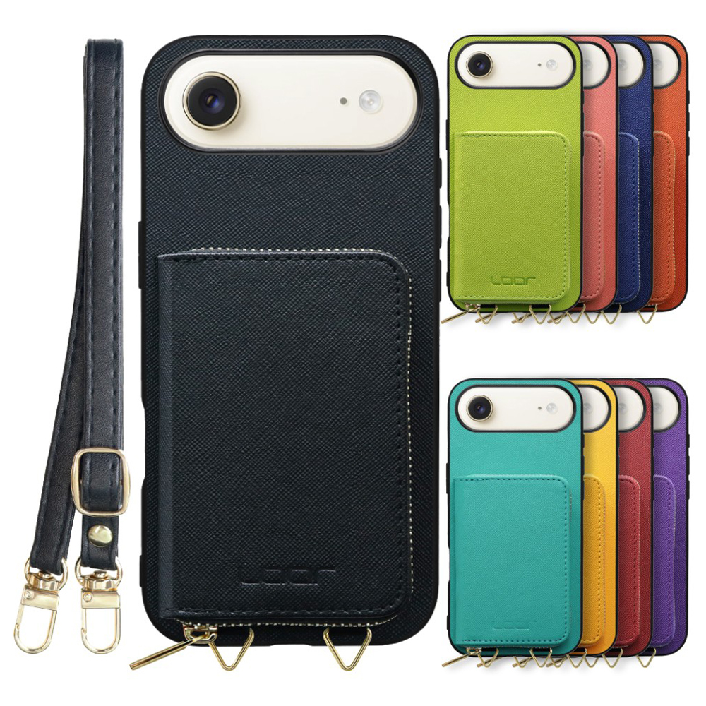 [ LOOF CASUAL-SHELL POUCH ] iPhone Air iPhone Air アイフォン エア iPhoneAir ケース ショルダー スマホショルダー 背面 収納 ポーチ付き カバー スマホケース ストラップ レザー [ iPhone Air 用 ]