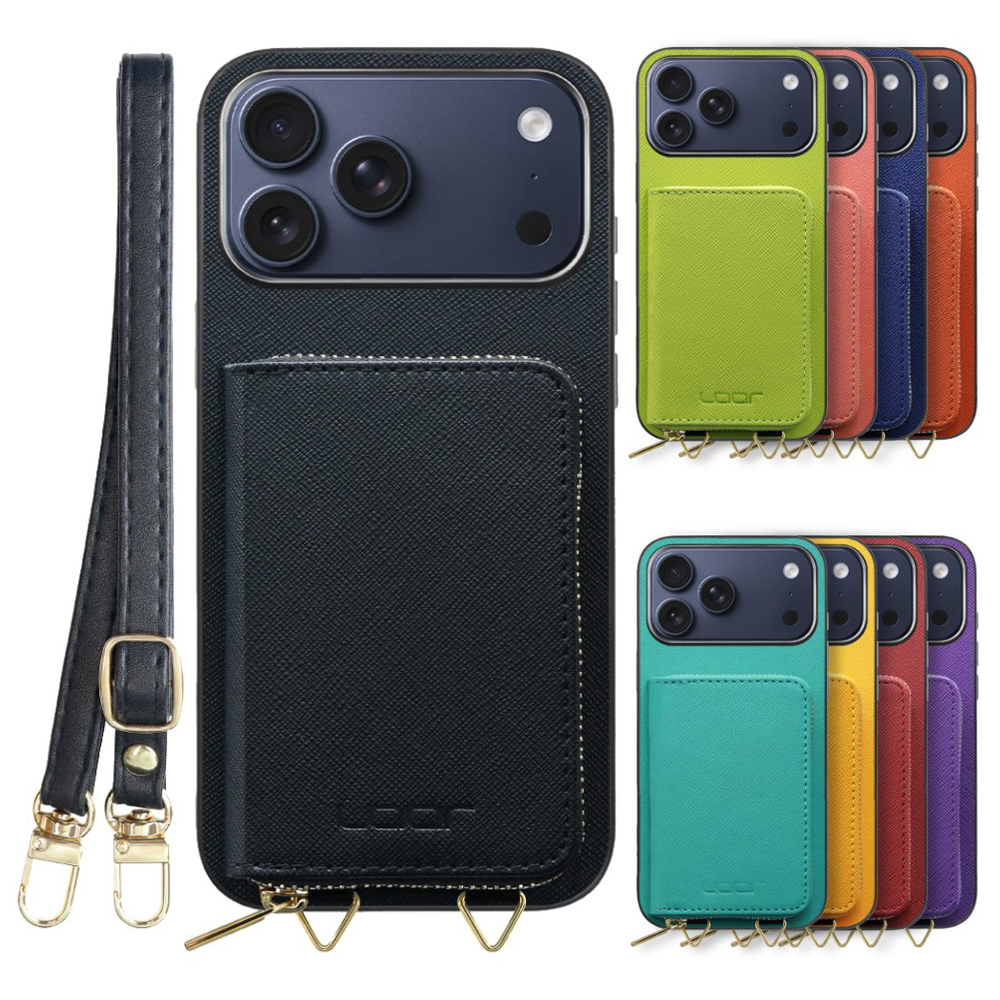 [ LOOF CASUAL-SHELL POUCH ] iPhone 17 Pro Max iPhone17 Pro Max アイフォン17 プロ マックス ケース ショルダー スマホショルダー 背面 収納 ポーチ付き カバー スマホケース ストラップ レザー [ iPhone 17 Pro Max 用 ]