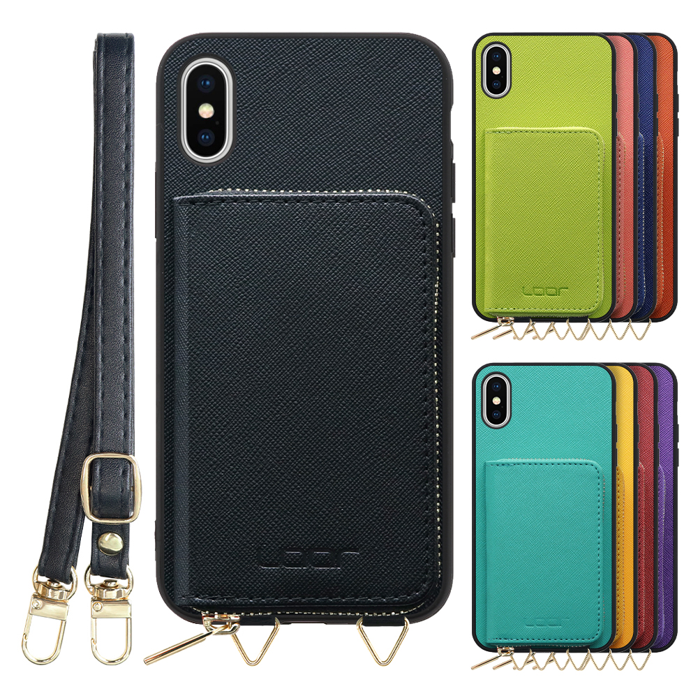 [ LOOF CASUAL-SHELL POUCH ] iPhone X / XS iPhonex iPhonexs ケース ショルダー スマホショルダー 背面 収納 ポーチ付き カバー スマホケース ストラップ レザー [ iPhone X / XS ]