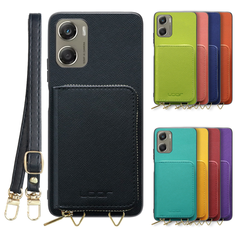 [ LOOF CASUAL-SHELL POUCH ] moto g06 モトローラ XT2535-6 ケース ショルダー スマホショルダー 背面 収納 ポーチ付き カバー スマホケース ストラップ レザー [ moto g06 ]