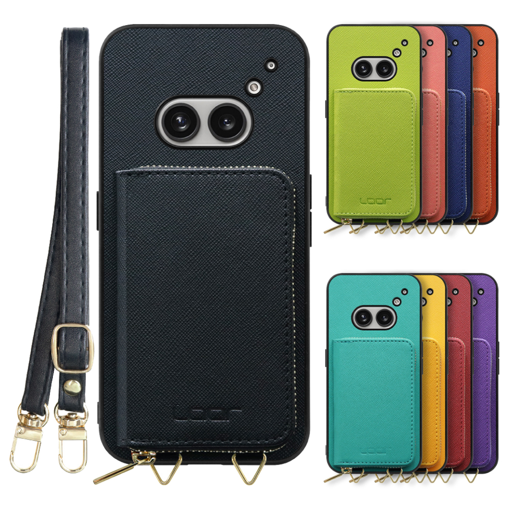 [ LOOF CASUAL-SHELL POUCH ] Nothing Phone (2a)  ケース ショルダー スマホショルダー 背面 収納 ポーチ付き カバー スマホケース ストラップ レザー [ Nothing Phone (2a) ]