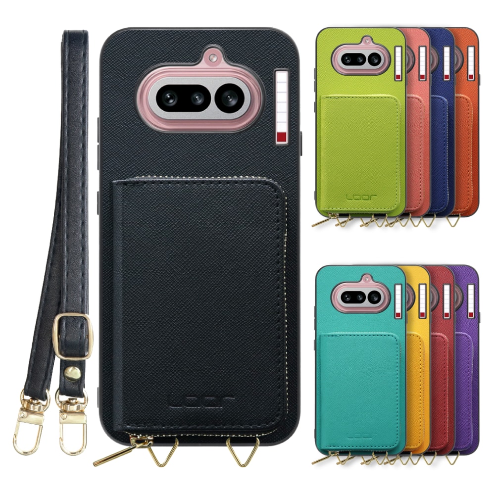 [ LOOF CASUAL-SHELL POUCH ] Nothing Phone (4a) A069 ケース ショルダー スマホショルダー 背面 収納 ポーチ付き カバー スマホケース ストラップ レザー [ Nothing Phone (4a) ]