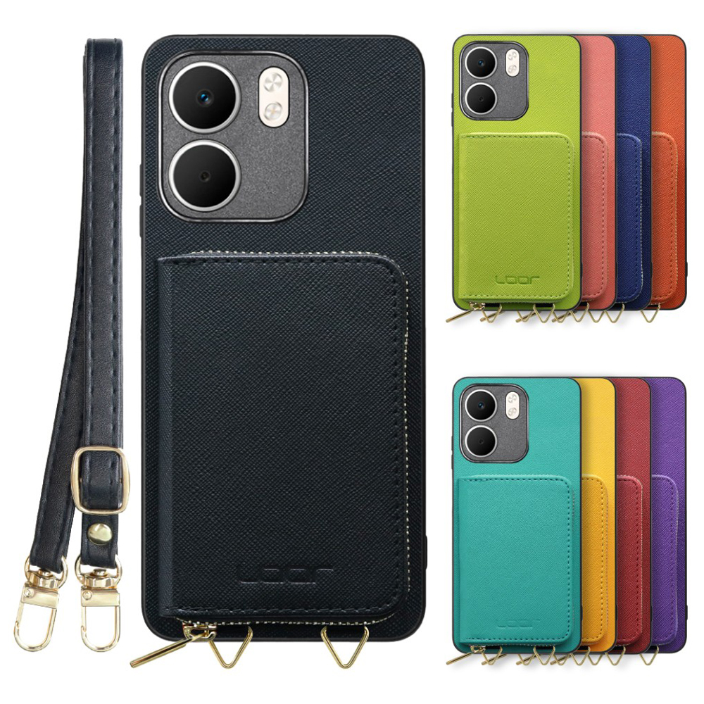 [ LOOF CASUAL-SHELL POUCH ] OPPO A5x オッポ ケース ショルダー スマホショルダー 背面 収納 ポーチ付き カバー スマホケース ストラップ レザー [ OPPO A5x 用 ]