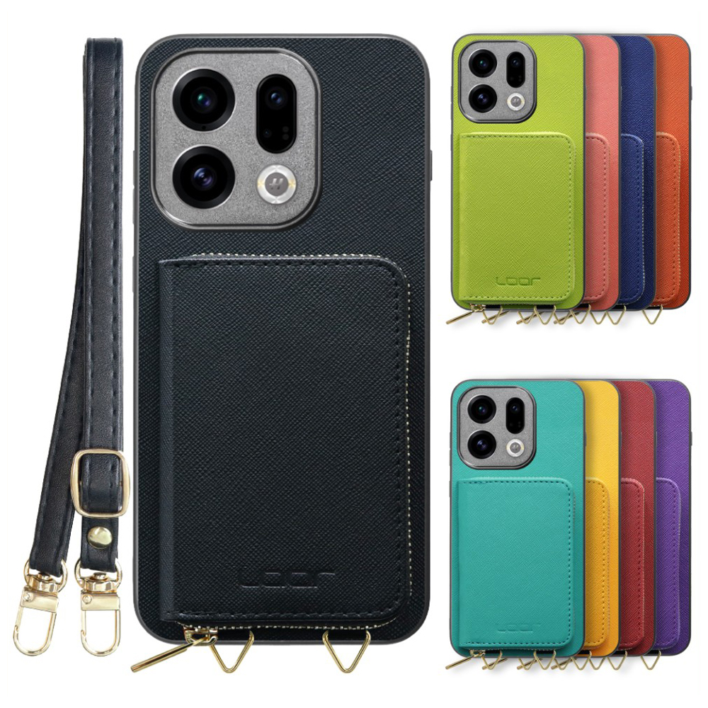 [ LOOF CASUAL-SHELL POUCH ] OPPO Find X9 OPG07 CPH2797 ケース ショルダー スマホショルダー 背面 収納 ポーチ付き カバー スマホケース ストラップ レザー [ OPPO Find X9 ]