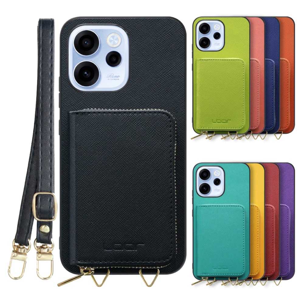 [ LOOF CASUAL-SHELL POUCH ] OPPO Reno15 A CPH2801 A601OP ケース ショルダー スマホショルダー 背面 収納 ポーチ付き カバー スマホケース ストラップ レザー [ OPPO Reno15 A ]
