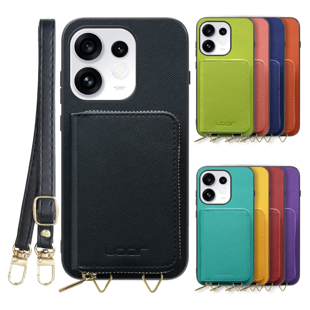 [ LOOF CASUAL-SHELL POUCH ] OPPO Reno16 5G CPH2865 ケース ショルダー スマホショルダー 背面 収納 ポーチ付き カバー スマホケース ストラップ レザー [ OPPO Reno16 5G ]