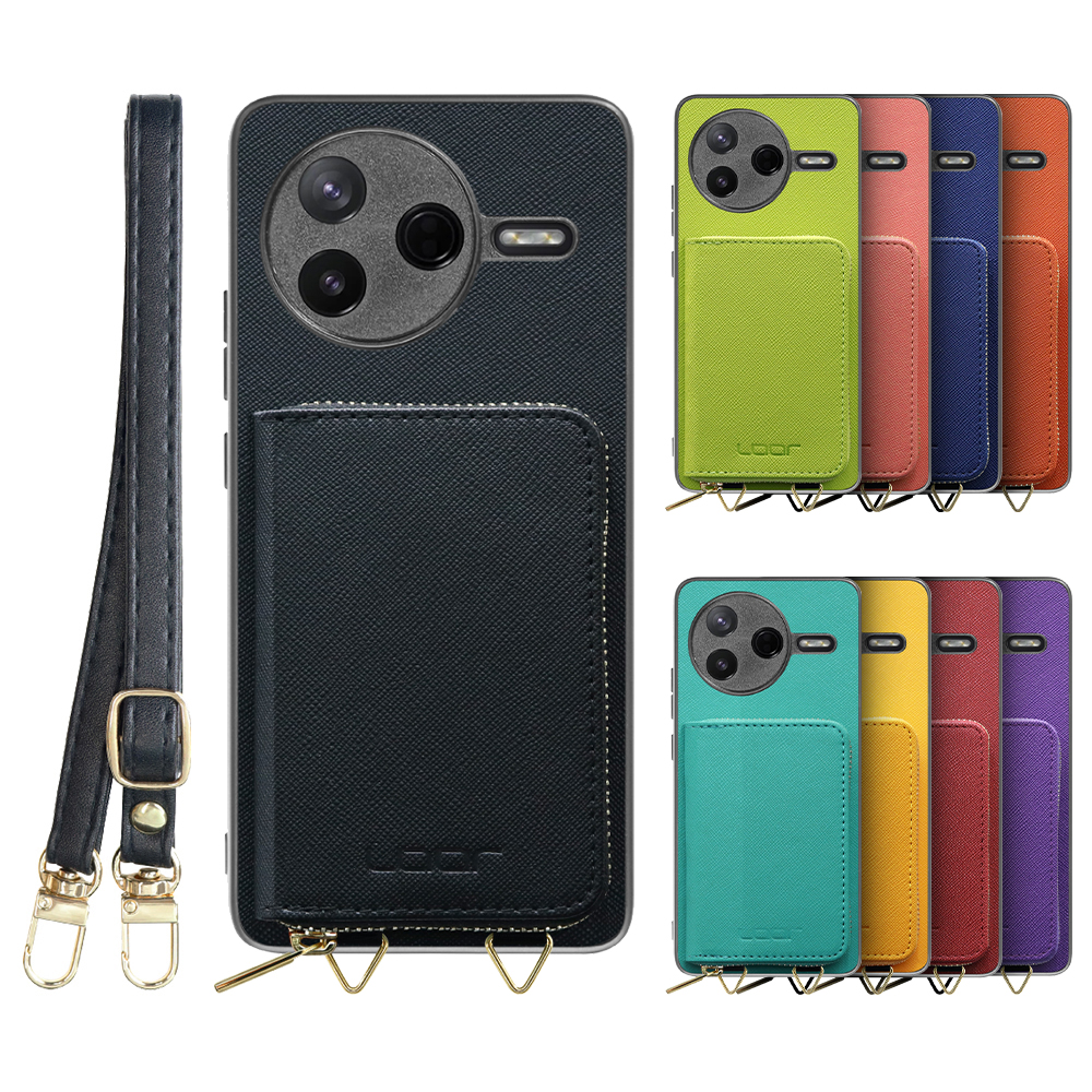 [ LOOF CASUAL-SHELL POUCH ] POCO F7 Pro Xiaomi シャオミ ケース ショルダー スマホショルダー 背面 収納 ポーチ付き カバー スマホケース ストラップ レザー [ POCO F7 Pro ]