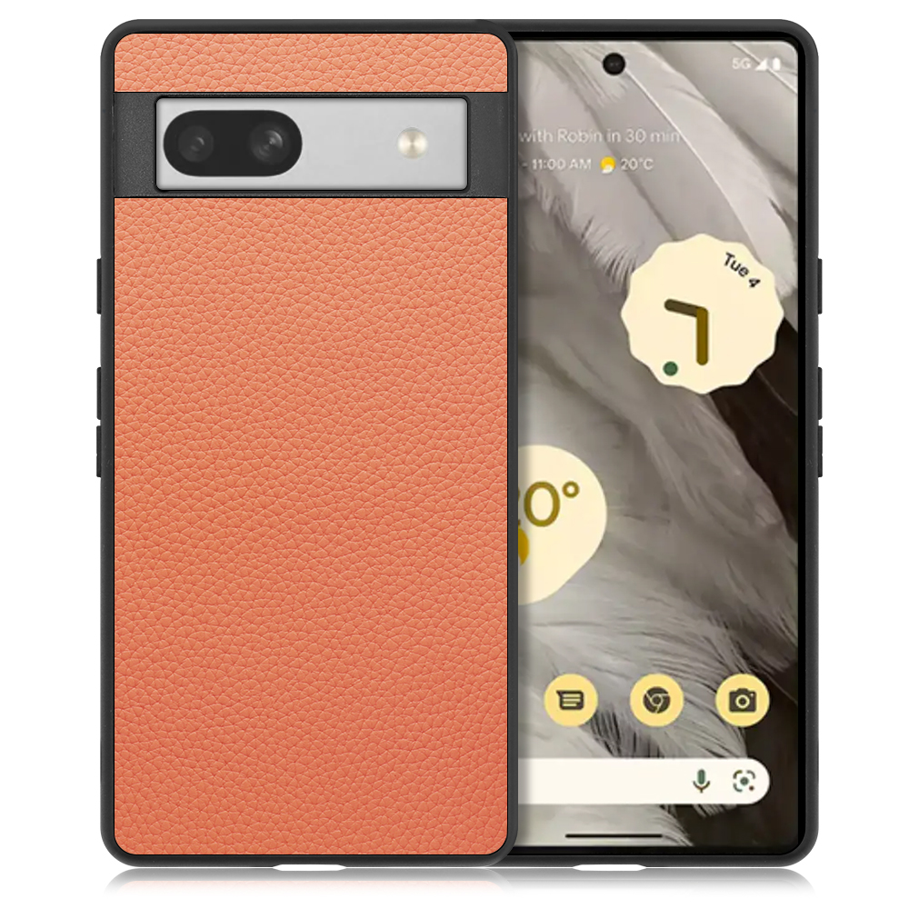 [ LOOF LUXURY-SHELL ] Google Pixel 7a googlepixel7a pixel7a スマホケース 背面 ケース カバー ハードケース 本革 ストラップホール [ Google Pixel 7a / フラミンゴ ]
