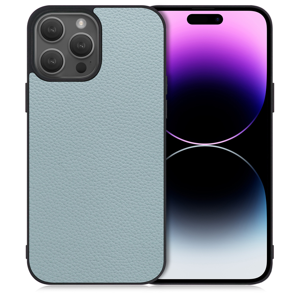 LOOF LUXURY-SHELL Series iPhone 14 Pro 用 [スカイブルー] 薄い 軽量 背面 本革 ケース カバー シンプル スマホケース スマホカバー