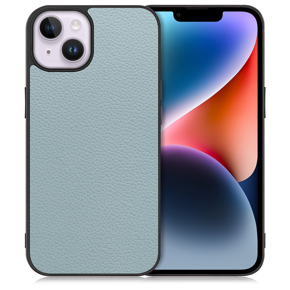 LOOF LUXURY-SHELL Series iPhone 14 Plus 用 [スカイブルー] 薄い 軽量 背面 本革 ケース カバー シンプル スマホケース スマホカバー