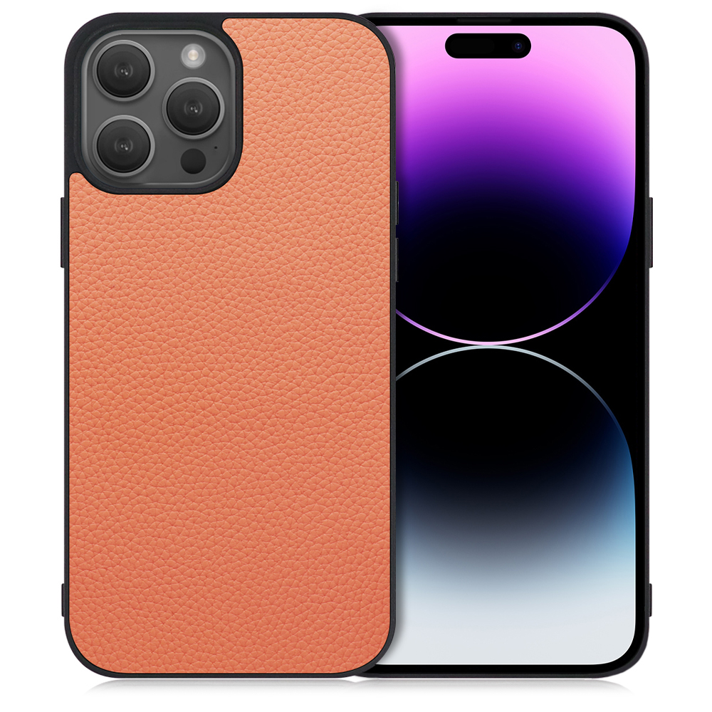 LOOF LUXURY-SHELL Series iPhone 14 Pro 用 [フラミンゴ] 薄い 軽量 背面 本革 ケース カバー シンプル スマホケース スマホカバー