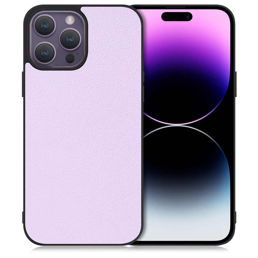 LOOF LUXURY-SHELL Series iPhone 14 Pro Max 用 [ラベンダー] 薄い 軽量 背面 本革 ケース カバー シンプル スマホケース スマホカバー