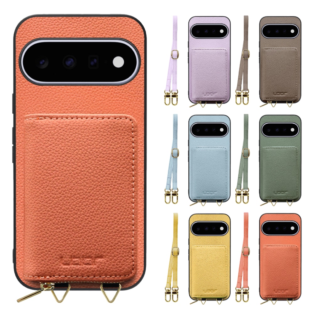 [ LOOF LUXURY-SHELL POUCH ] Google Pixel 11  ケース ショルダー スマホショルダー 背面 収納 ポーチ付き カバー スマホケース ストラップ 本革 [ Google Pixel 11 ]
