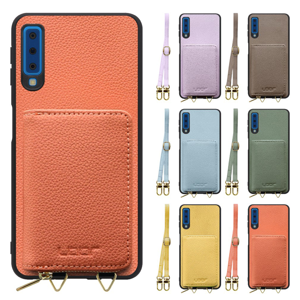 [ LOOF LUXURY-SHELL POUCH ] Galaxy A7 / SM-A750C galaxya7 ケース ショルダー スマホショルダー 背面 収納 ポーチ付き カバー スマホケース ストラップ 本革 [ Galaxy A7 ]