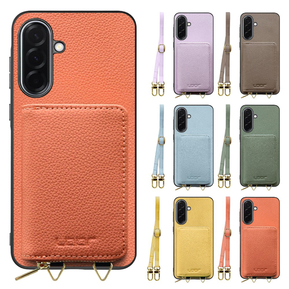 [ LOOF LUXURY-SHELL POUCH ] Galaxy A36 5G SC-54F ケース ショルダー スマホショルダー 背面 収納 ポーチ付き カバー スマホケース ストラップ 本革 [ Galaxy A36 5G ]