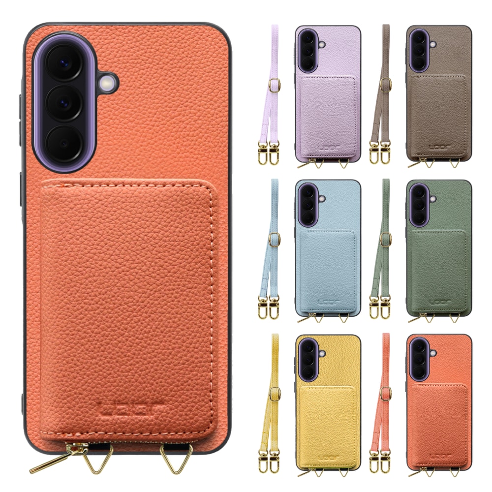 [ LOOF LUXURY-SHELL POUCH ] Galaxy A57 5G SC-54G SCG39 SM-A576Z SM-A576C ケース ショルダー スマホショルダー 背面 収納 ポーチ付き カバー スマホケース ストラップ 本革 [ Galaxy A57 5G ]