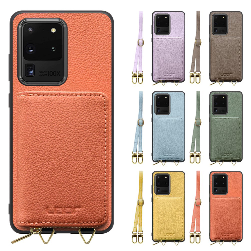 [ LOOF LUXURY-SHELL POUCH ] Galaxy S20 Ultra s20ultra ケース ショルダー スマホショルダー 背面 収納 ポーチ付き カバー スマホケース ストラップ 本革 [ Galaxy S20 Ultra 5G ]