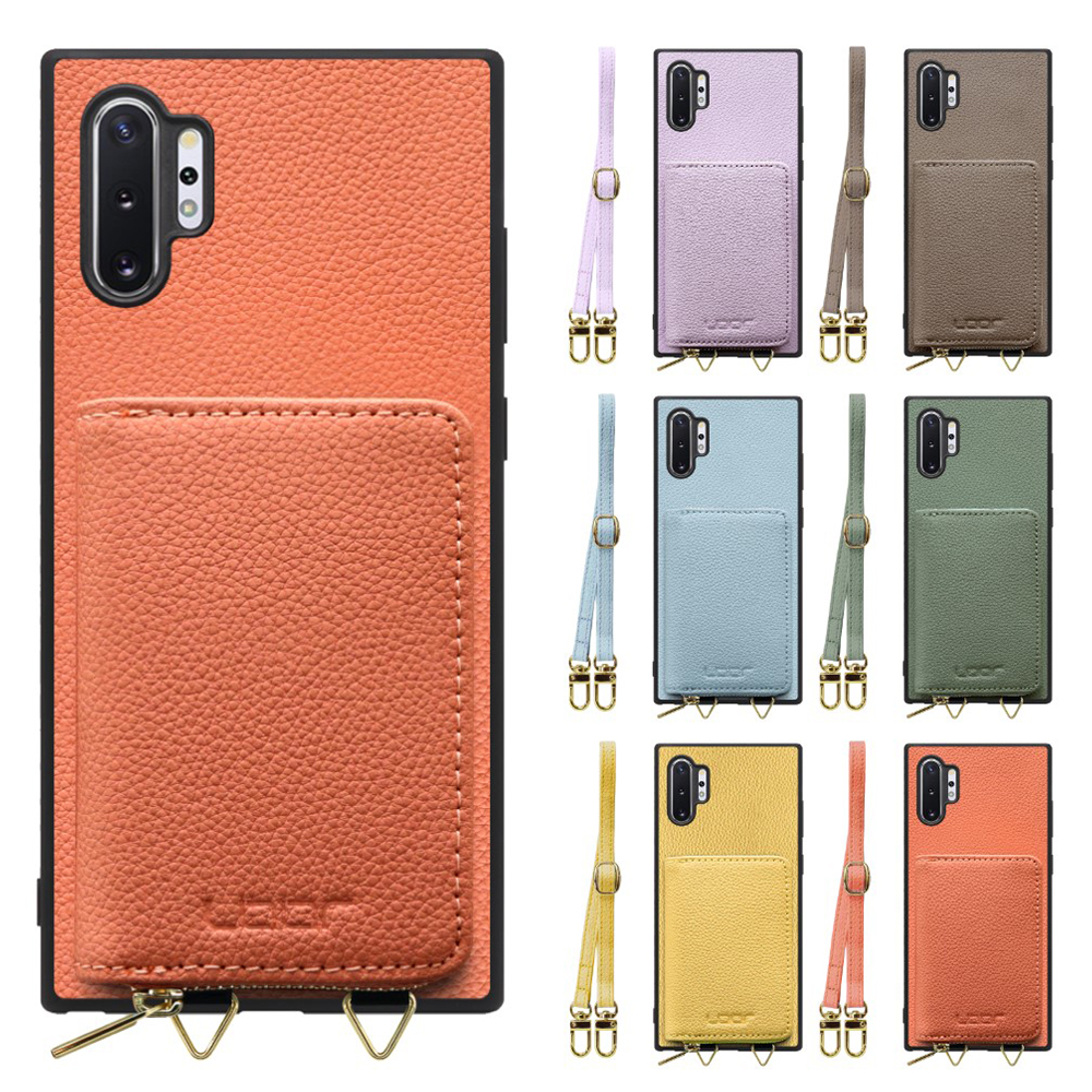 [ LOOF LUXURY-SHELL POUCH ] Galaxy Note10+ / SC-01M / SCV45 note10+ note10plus note10 plus ケース ショルダー スマホショルダー 背面 収納 ポーチ付き カバー スマホケース ストラップ 本革 [ Galaxy Note10+ ]