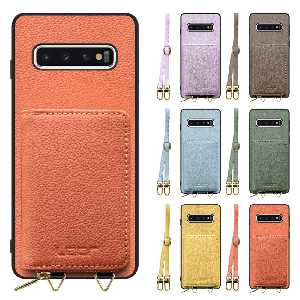 [ LOOF LUXURY-SHELL POUCH ] Galaxy S10 / SC-03L / SCV41 galaxys10 ケース ショルダー スマホショルダー 背面 収納 ポーチ付き カバー スマホケース ストラップ 本革 [ Galaxy S10 ]