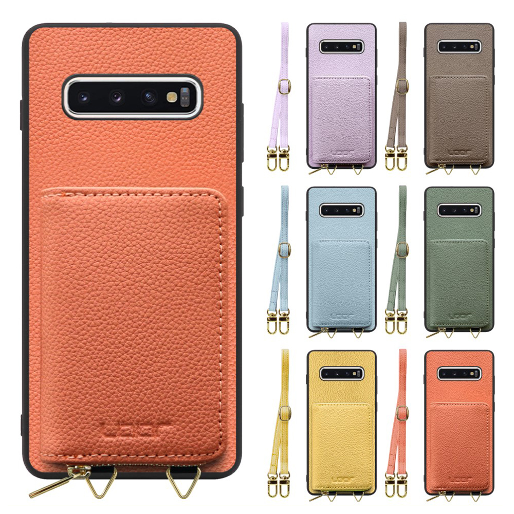 [ LOOF LUXURY-SHELL POUCH ] Galaxy S10+ / SC-04L / SCV42 s10plus s10 plus ケース ショルダー スマホショルダー 背面 収納 ポーチ付き カバー スマホケース ストラップ 本革 [ Galaxy S10+ ]