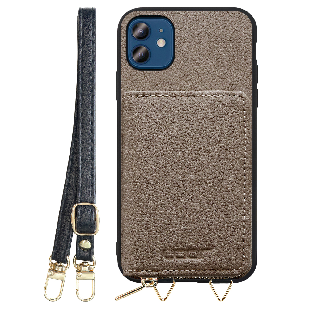 LooCo Official Shop LOOF LUXURY-SHELL POUCH iPhone 12 12 Pro  iphone12 iphone12pro 12pro 12プロ ケース ショルダー スマホショルダー 背面 収納 ポーチ付き カバー スマホケース  ストラップ 本革 iPhone 12 12 Pro